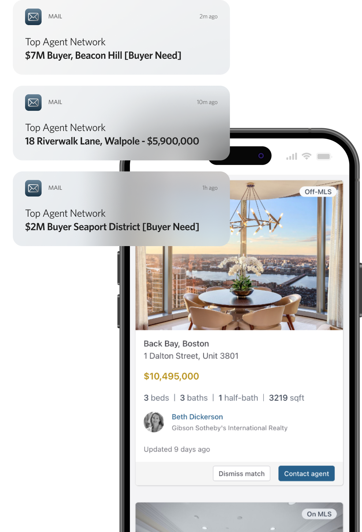 Image of iphone displaying real estate listening in TAN